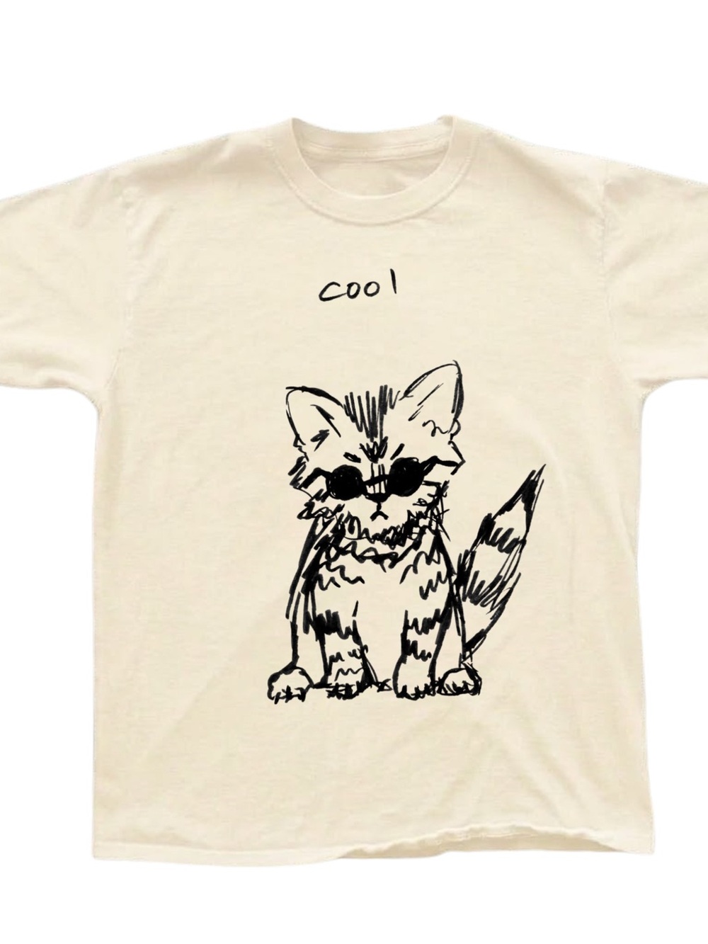 Cool Cat Graphic Tee in Cream